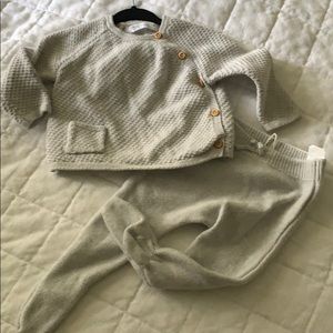 Zara mini baby boy sweater & footed pant set